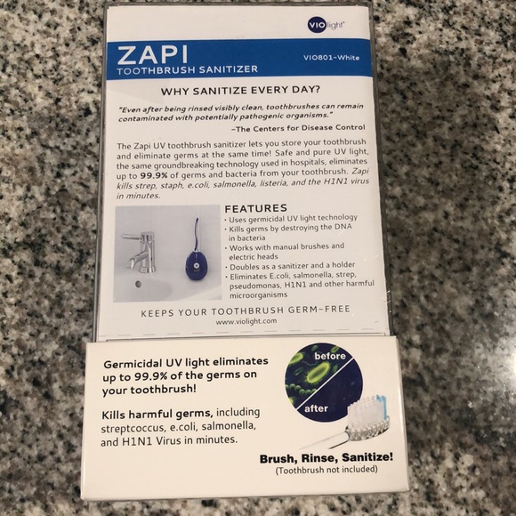 NWT ZAPI Toothbrush Sanitizer Using UV Light - Picture 7 of 13